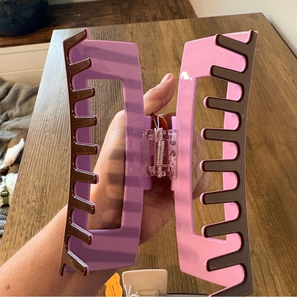 BUNDLE OF 2 - NWT Chunks Jumbo Box Claw (Brown/Lilac & Black/Taupe) - Picture 7 of 9